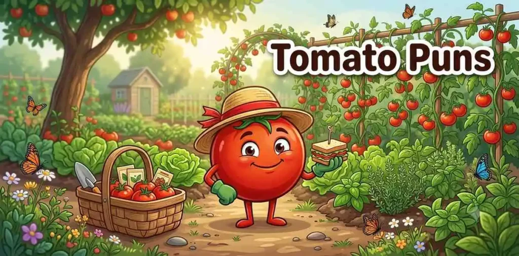Cute smiling tomato character