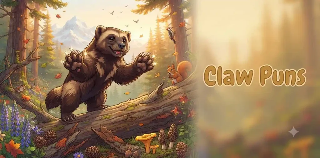 Wolverine showing sharp claws