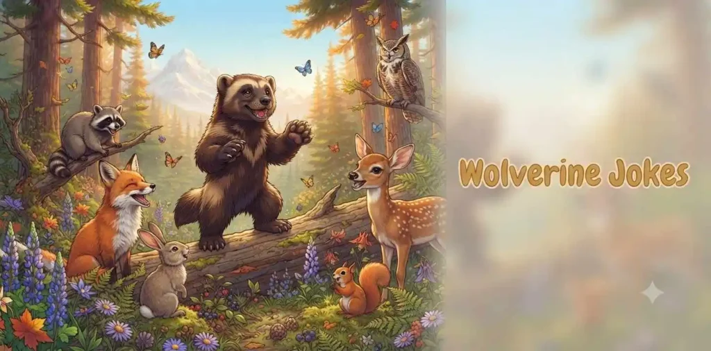 Funny wolverine making friends