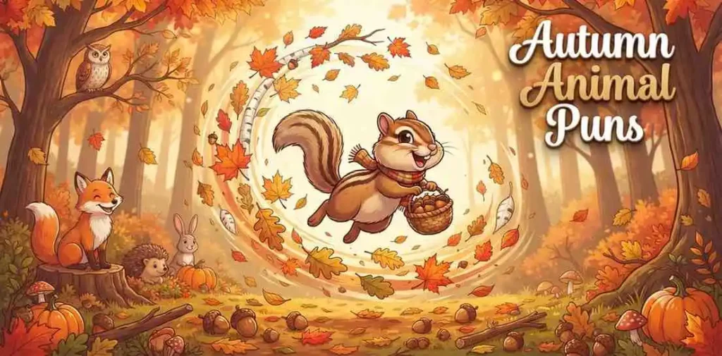 Chipmunk playing in leaves