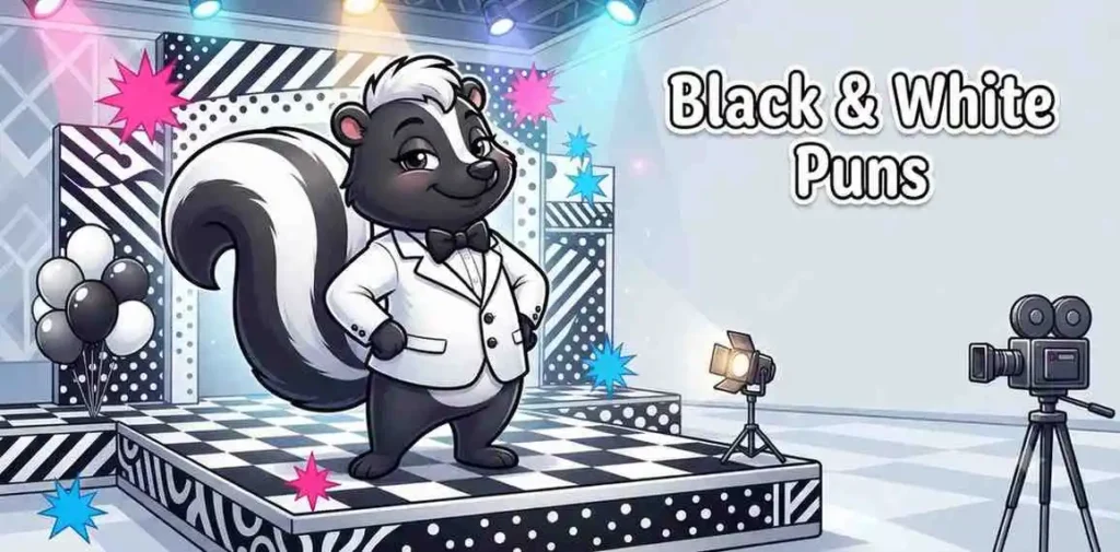 Black white skunk posing