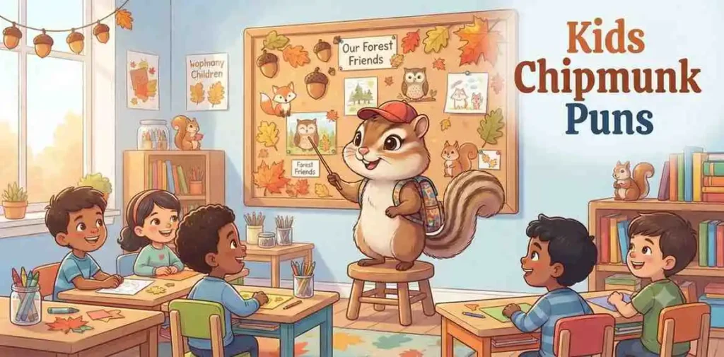 Cute classroom chipmunk smiling