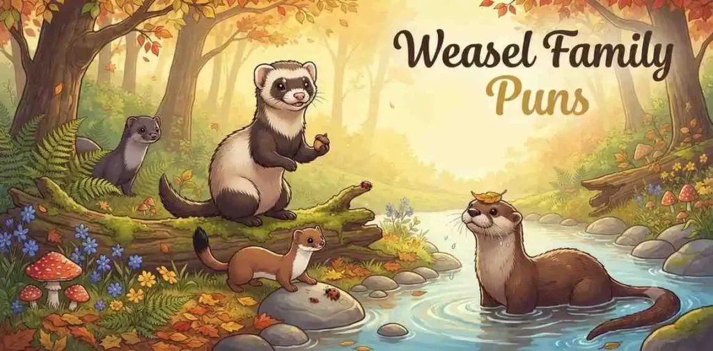 Ferret with weasel family