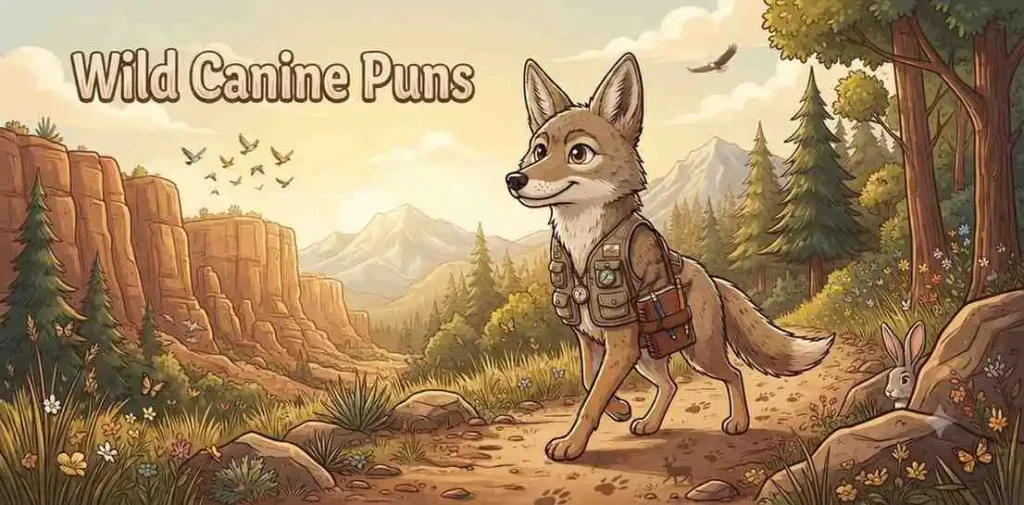 Coyote exploring wilderness