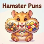 Cute hamster smiling with snacks