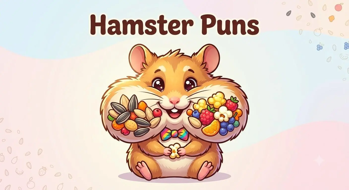 Cute hamster smiling with snacks