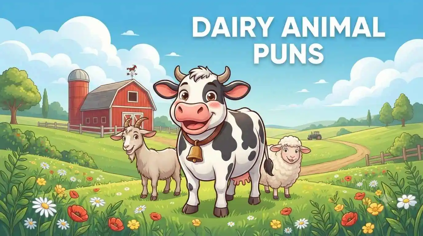 Happy dairy animals together