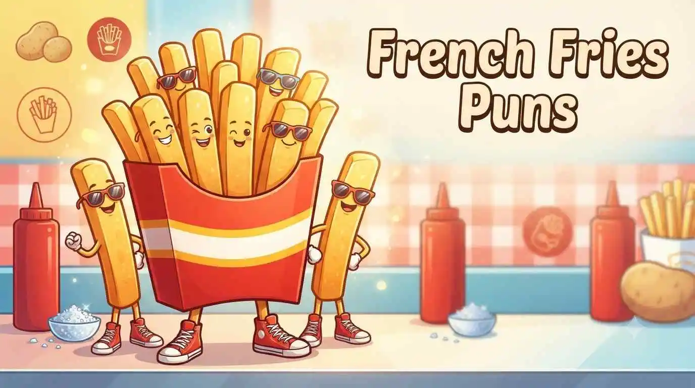 Happy french fries smiling