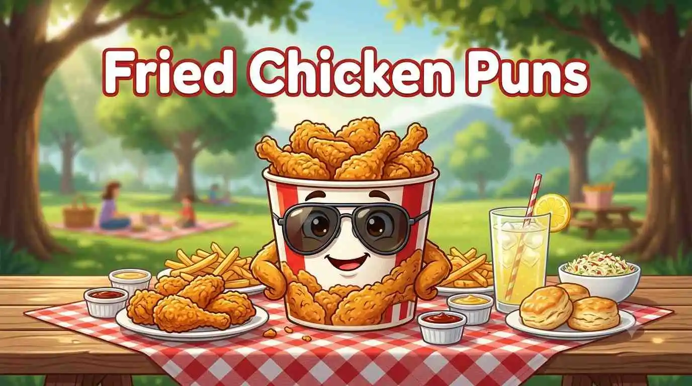 Funny fried chicken mascot