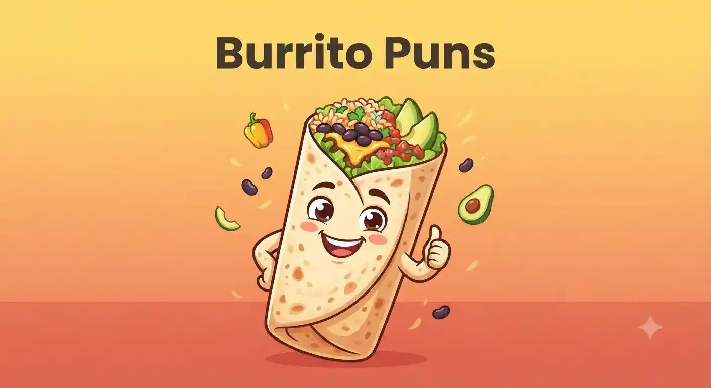 Cute cartoon burrito smiling happily