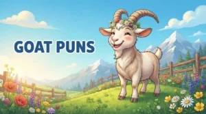 Happy goat smiling outdoors