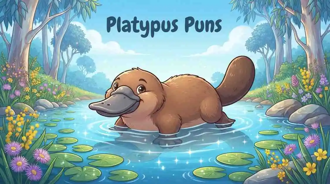 Cute platypus smiling