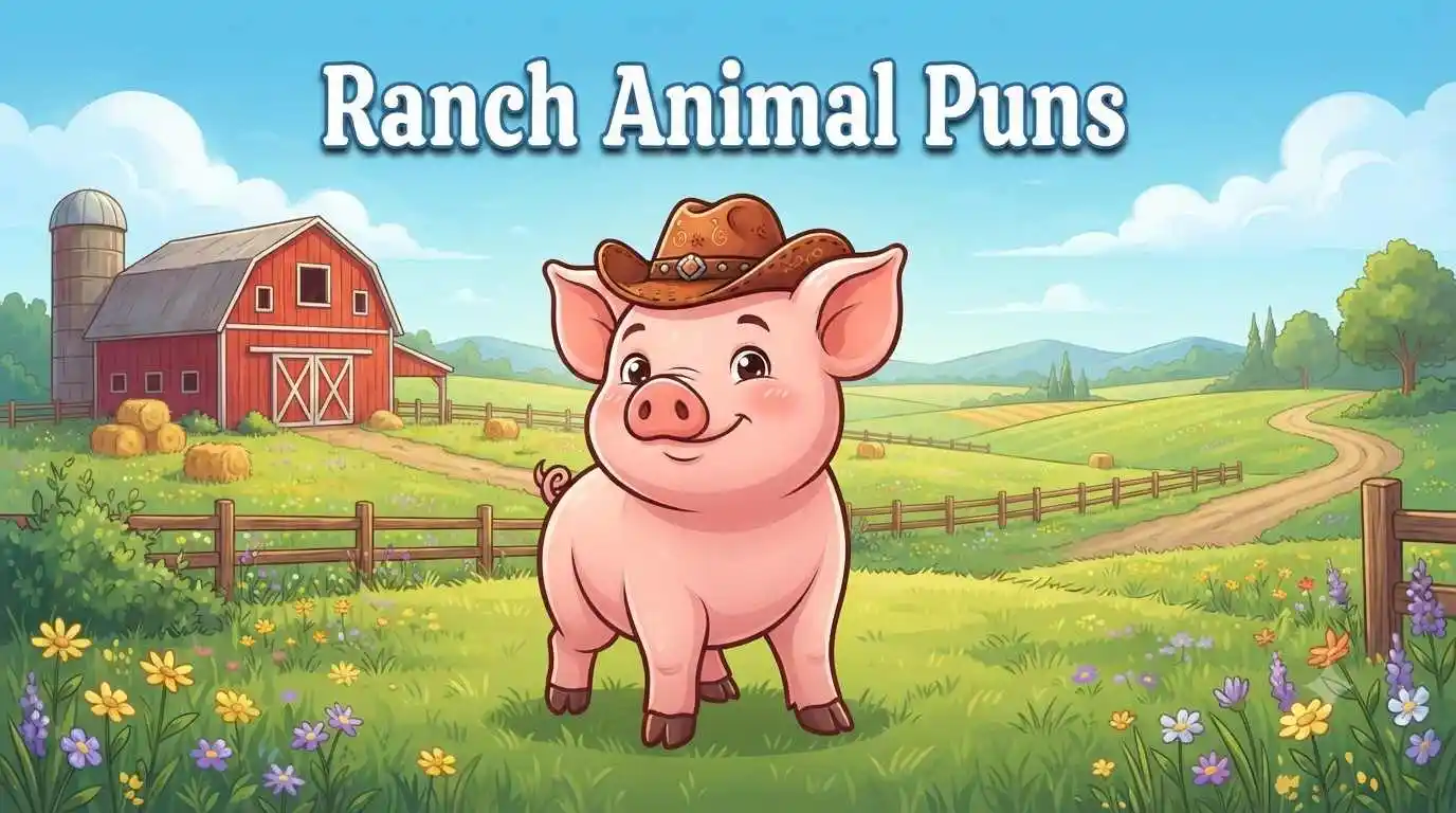 Cute pig on a ranch