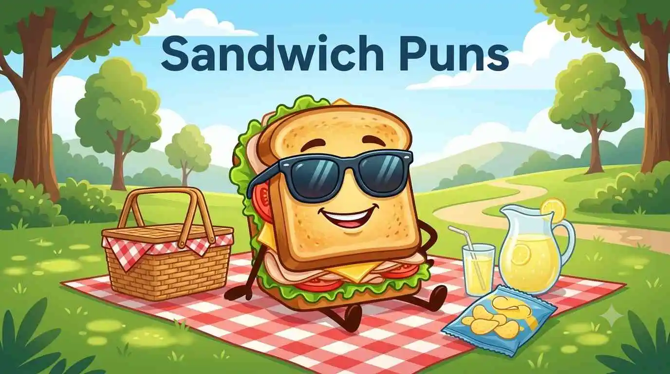 Funny sandwich mascot smiling