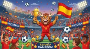 Funny Spain football mascot