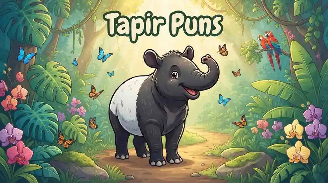 Cute tapir smiling happily