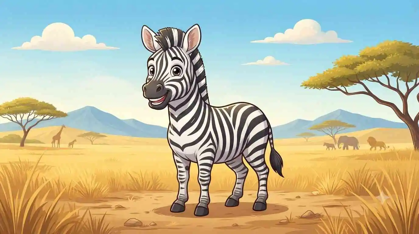 Cute smiling zebra mascot