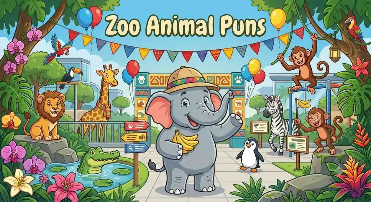 Funny zoo animals group