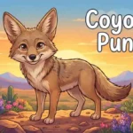 Funny coyote smiling outdoors