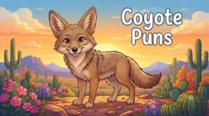 Funny coyote smiling outdoors