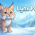 Funny lynx in snow