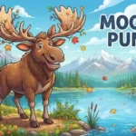 Funny moose smiling outdoors