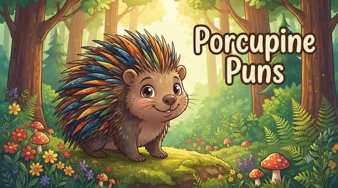 Cute porcupine smiling outdoors